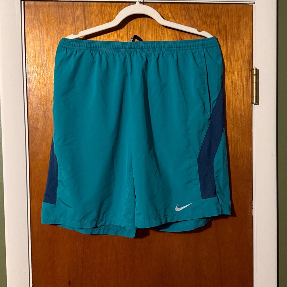 Nike Teal and Dark Blue Sports Shorts